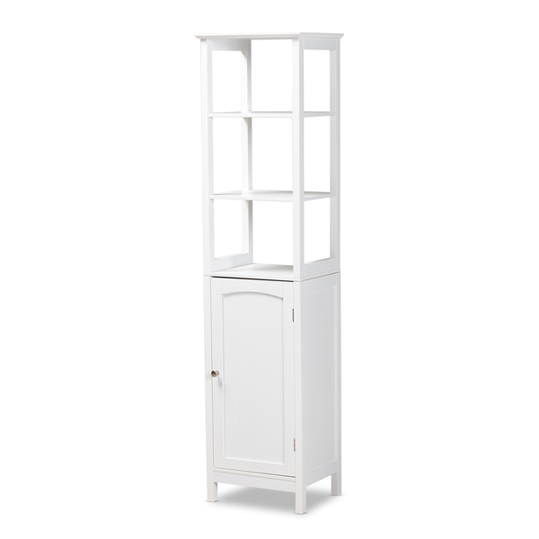 Baxton Studio Beltran Modern and Contemporary White Finished Wood Bathroom Storage Cabinet 182-11336-Zoro